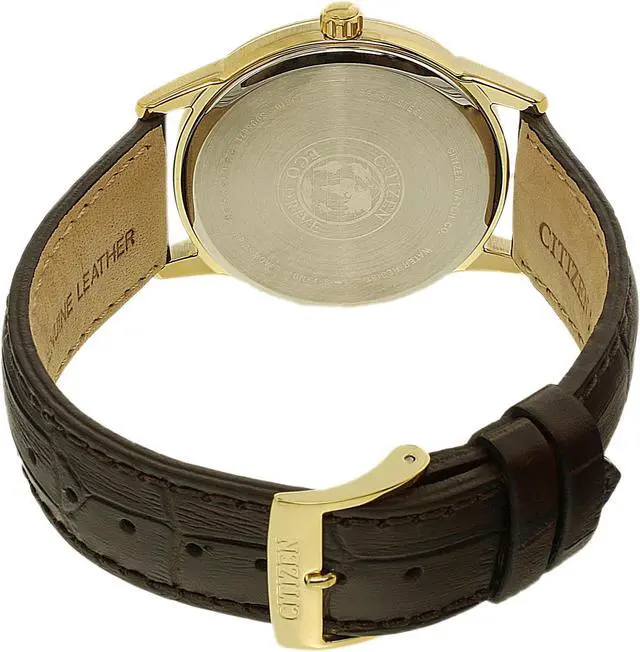 Alt view image 6 of 9 - Citizen Men's 39mm Brown Calfskin Stainless Steel Case Solar Watch AW1232-04A