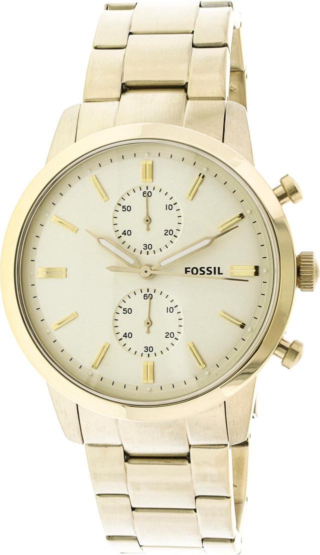 Fossil Men s Townsman FS5348 Gold Stainless Steel Japanese Quartz