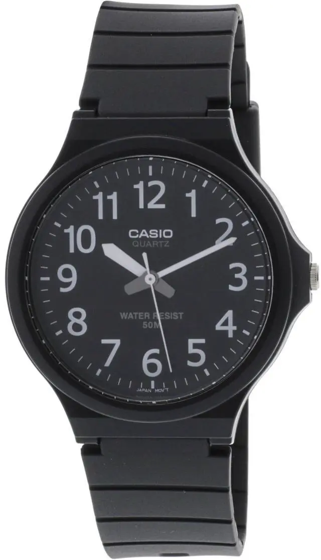 Main image of Casio Men 'Easy To Read' Quartz Black Casual Watch (Model: MW240-1BV)