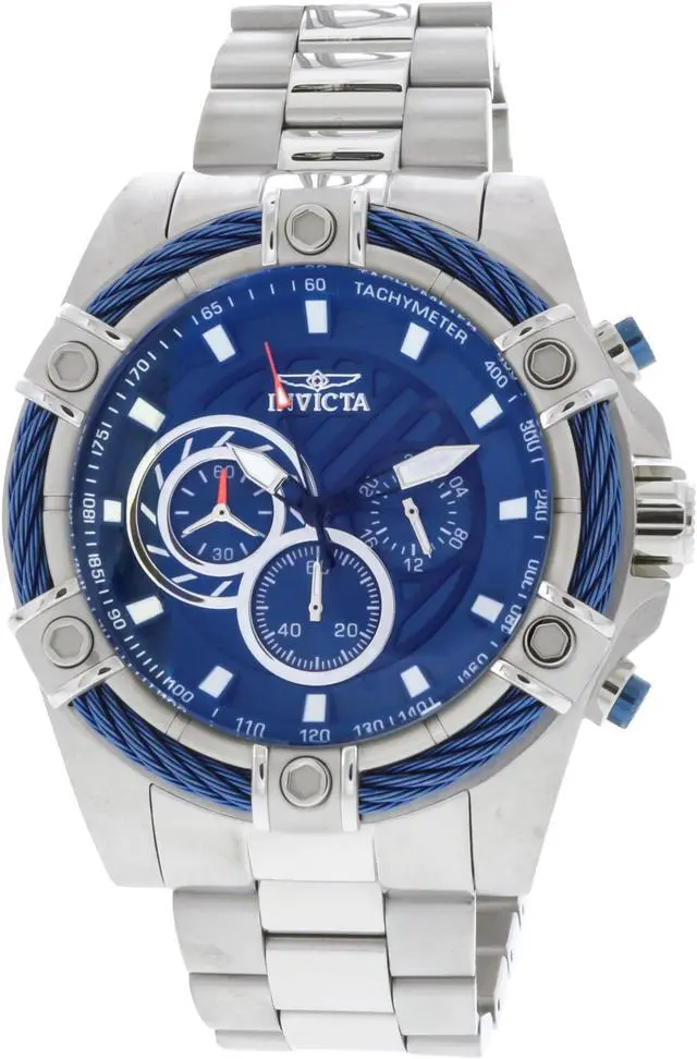 Alt view image 8 of 20 - Invicta Men's 25513 Bolt Quartz Chronograph Blue Dial Watch