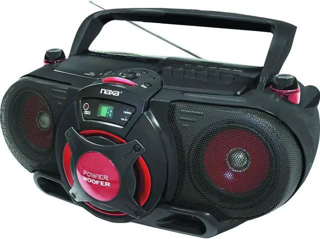 Alt view image 2 of 6 - Naxa Portable MP3/CD AM/FM Stereo Radio Cassette Player/Recorder