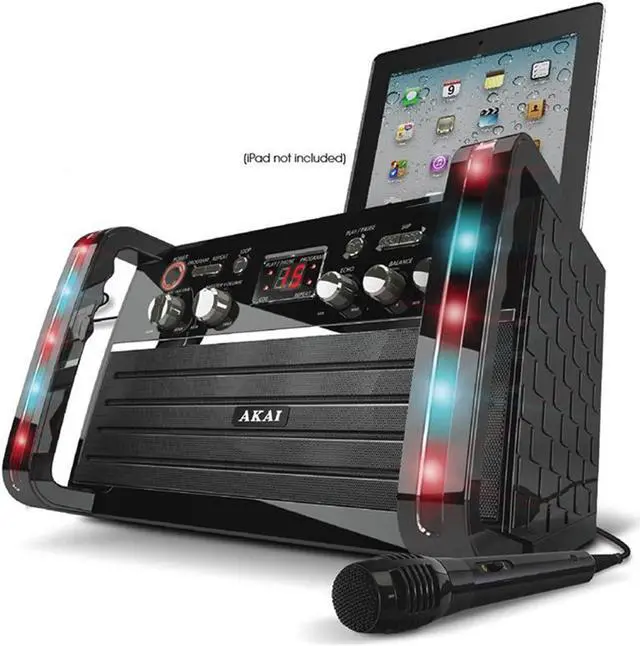 Alt view image 3 of 8 - AKAI KS-213 CDG Portable Karaoke System with iPad Cradle & Line Input