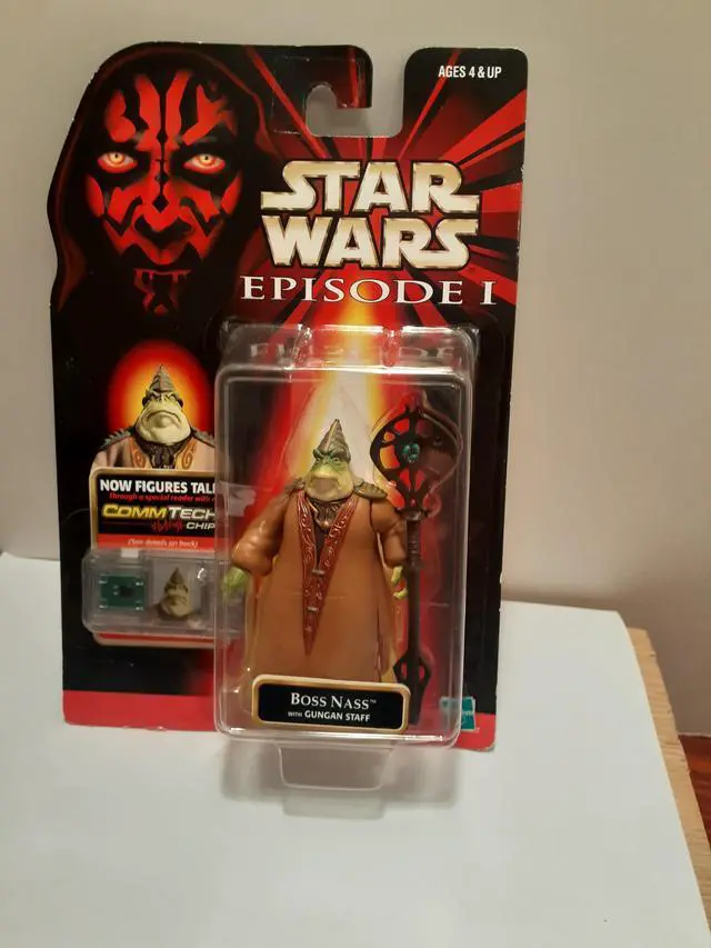 Main image of Star Wars Episode 1 Boss Nass with Gungan Staff Action Figure