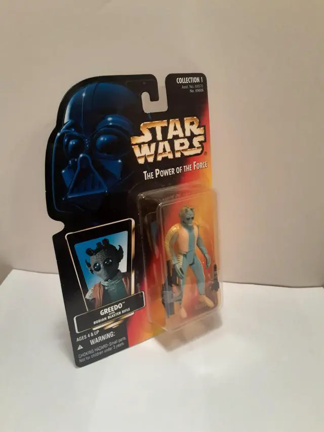 Alt view image 2 of 2 - Star Wars Power of the Force Red Card Greedo with Rodian Blaster Rifle Action Figure