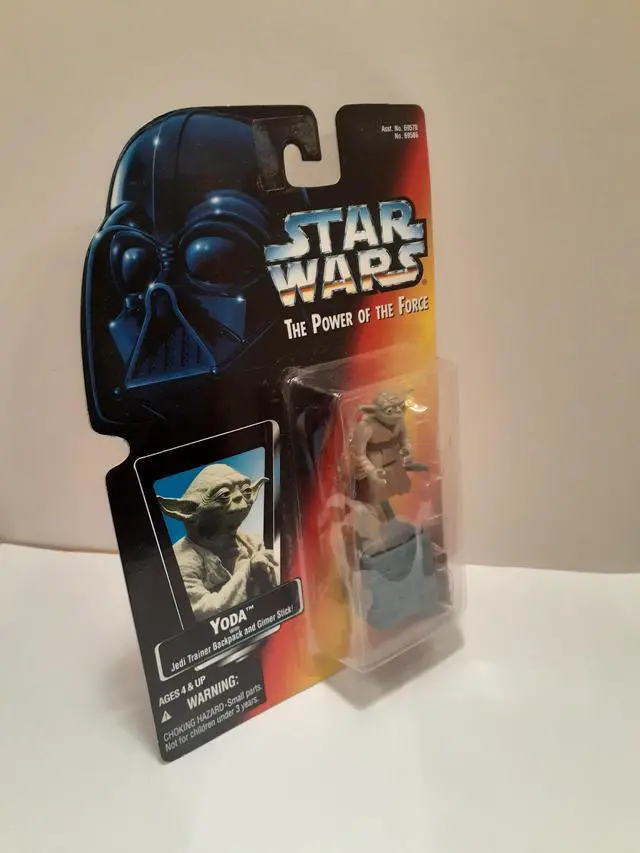 Alt view image 2 of 2 - Star Wars Power of the Force Red Card Yoda with Jedi Trainer Backpack and Gimer Stick Action Figure.