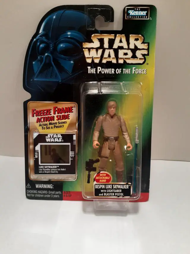 Main image of Star Wars Power of the Force Bespin Luke Skywalker with Lightsaber and Blaster Pistol Freeze Frame Action Figure.