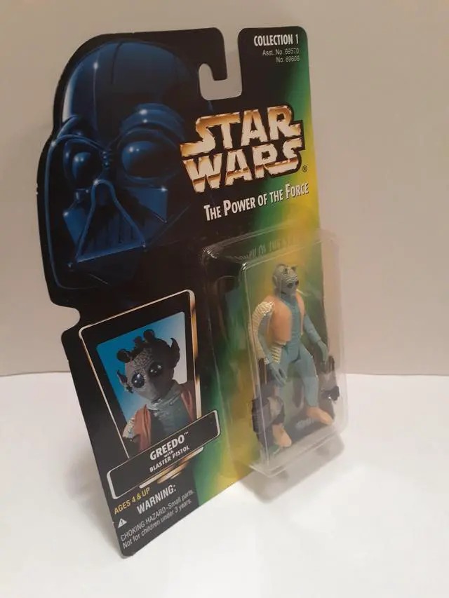 Alt view image 2 of 2 - Star Wars Power of the Force Green Card Greedo with Blaster Pistol Action Figure