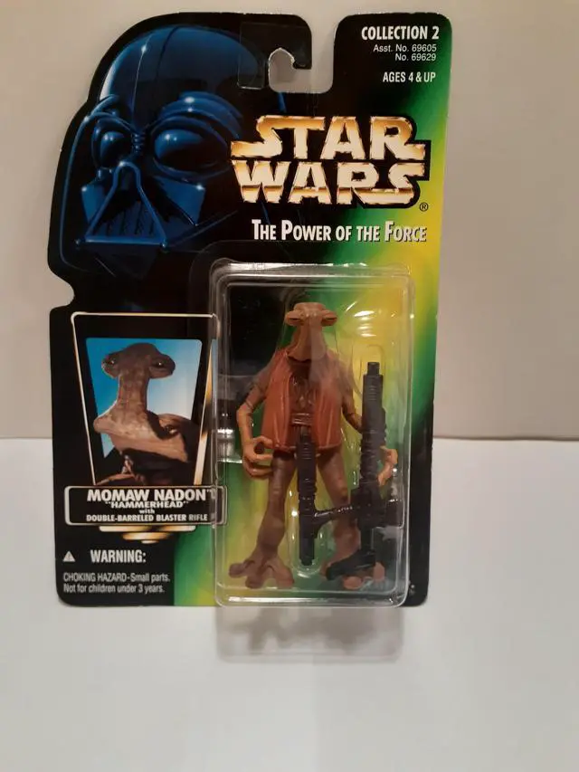 Main image of Star Wars Power of the Force Green Card Momaw Nadon "Hammerhead" with Heavy Double-Barreled Blaster Rifle Action Figure