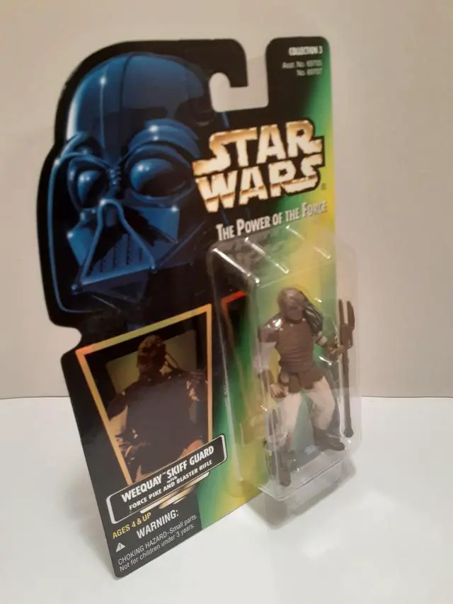 Alt view image 2 of 2 - Star Wars Power of the Force Green Card WeeQuay Skiff Guard with Force Pike and Blaster Rifle Action Figure