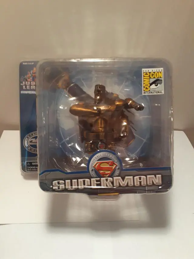 DC Comics Justice League Superman Brass Bust Paperweight Figure Comic Con Exclusive