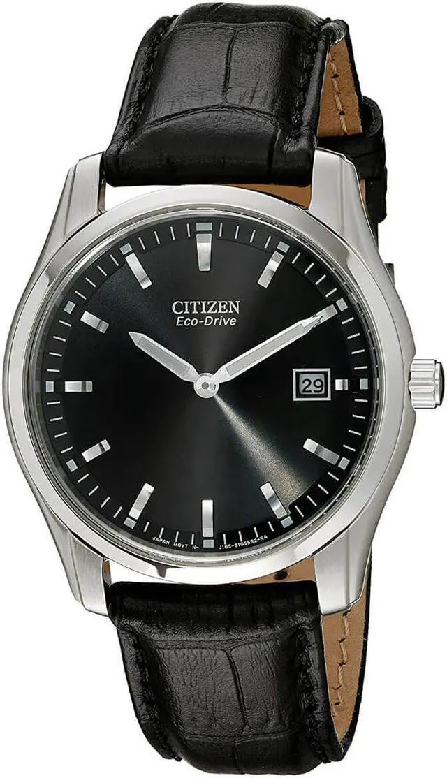 Alt view image 5 of 9 - Citizen Eco Drive Black Dial Black Leather Mens Watch AU1040-08E