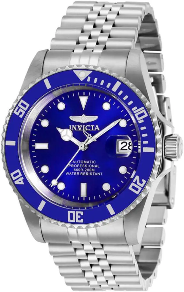 Alt view image 5 of 9 - Invicta Men's Pro Diver Steel Bracelet & Case Automatic Blue Dial Watch 29179