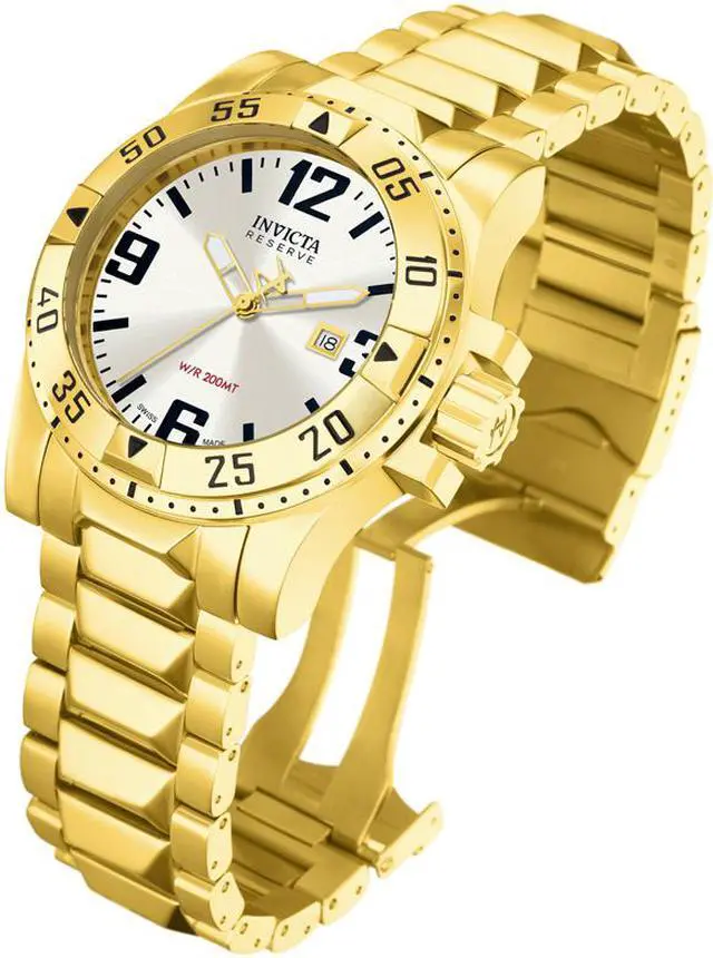 Alt view image 6 of 14 - Men's Excursion Reserve 18K Gold Plated SS Silver-Tone Dial