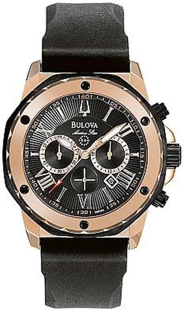Alt view image 7 of 20 - Bulova Marine Star Mens Rose Gold Tone Quartz Chronograph Watch 98B104