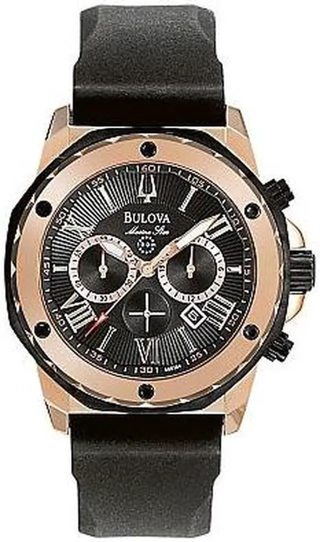 Alt view image 6 of 20 - Bulova Marine Star Mens Rose Gold Tone Quartz Chronograph Watch 98B104