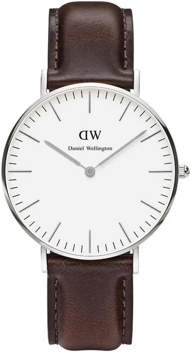Alt view image 4 of 9 - Daniel Wellington 0611DW Men's Bristol Brown Leather Quartz Watch with Silver Dial