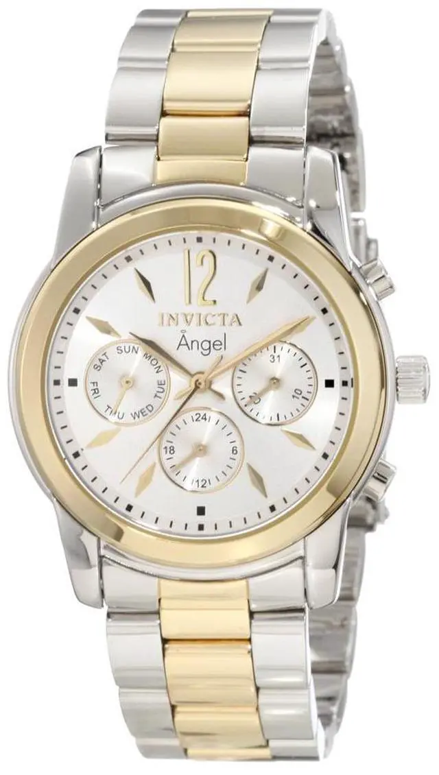 Alt view image 8 of 9 - Women's Angel Silver Dial 18k Gold Plated & Stainless Steel