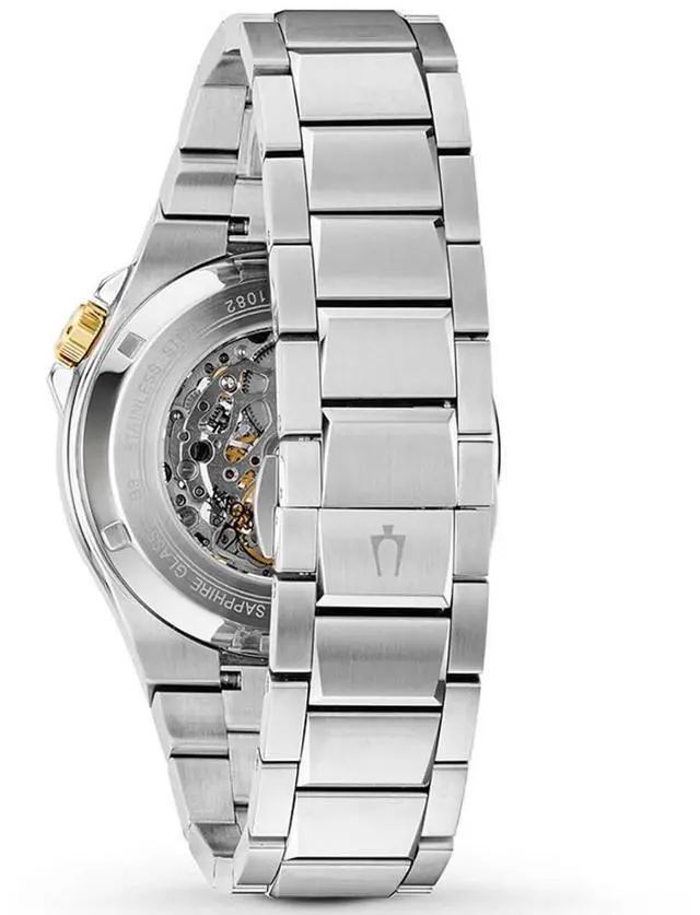 Alt view image 7 of 16 - Bulova Maquina Stainless Steel Mens Swiss Automatic Watch 98A224