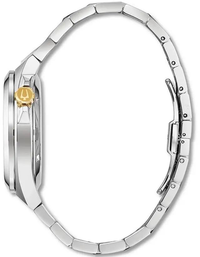 Alt view image 8 of 16 - Bulova Maquina Stainless Steel Mens Swiss Automatic Watch 98A224