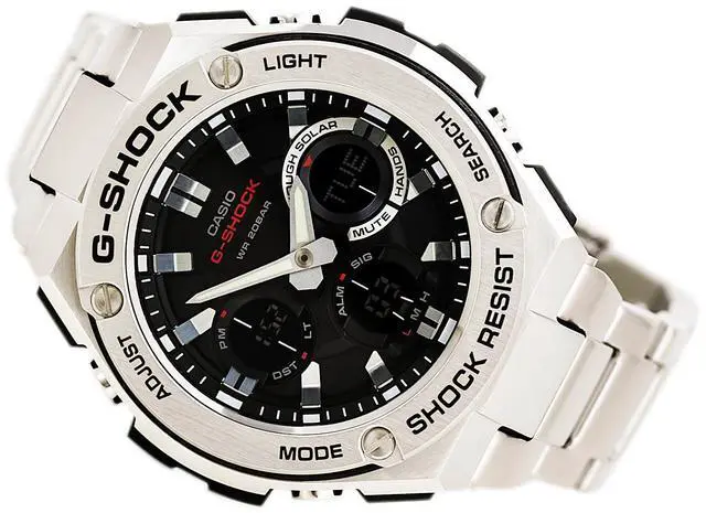 Alt view image 11 of 20 - Casio G-Shock G-Steel Solar Power Ana-Digi Watch GSTS110D-1A GST-S110D-1ACR