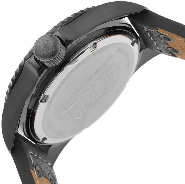 Alt view image 13 of 13 - Invicta 22077 Men's Pro Diver Grey Genuine Calf Leather Gunmetal Dial Gunmetal Ip Ss Watch