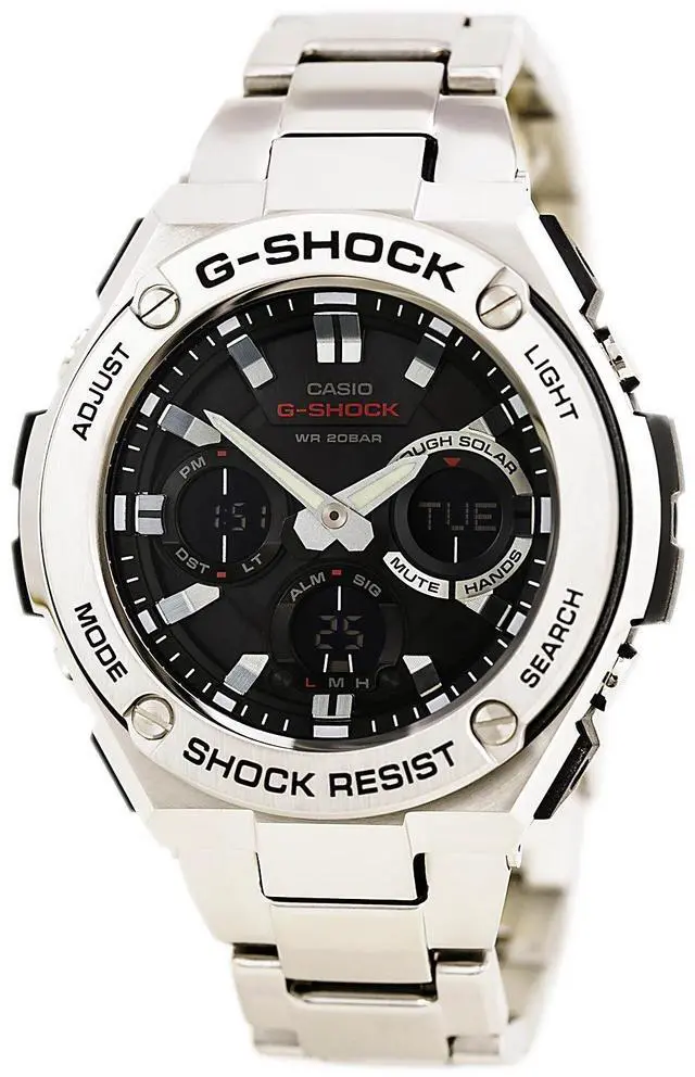 Alt view image 10 of 20 - Casio G-Shock G-Steel Solar Power Ana-Digi Watch GSTS110D-1A GST-S110D-1ACR
