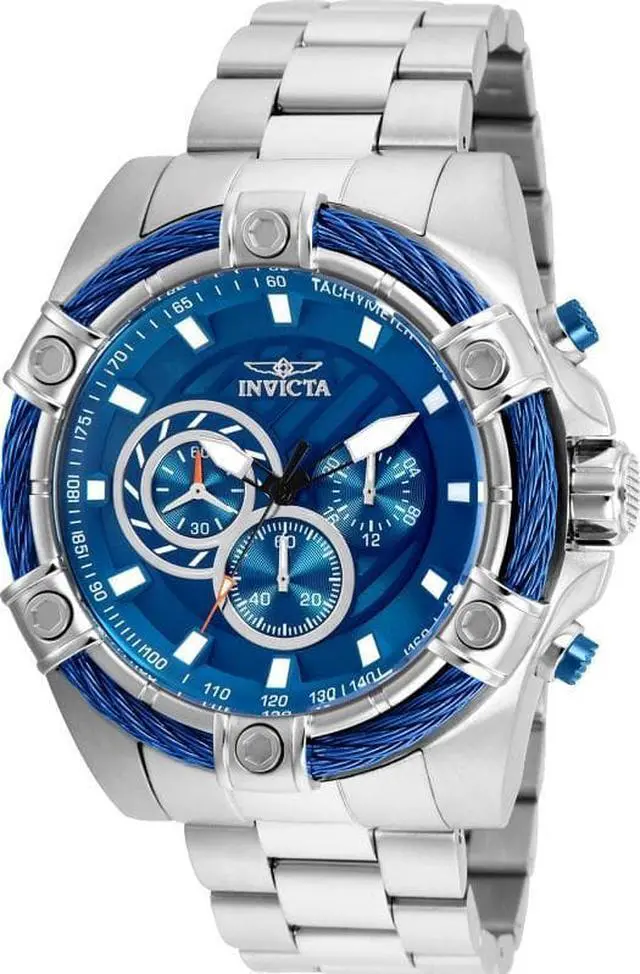 Alt view image 11 of 20 - Invicta Men's 25513 Bolt Quartz Chronograph Blue Dial Watch