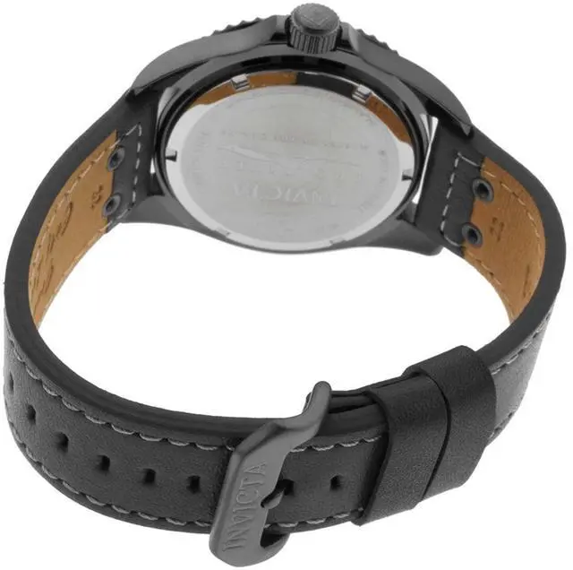 Alt view image 12 of 13 - Invicta 22077 Men's Pro Diver Grey Genuine Calf Leather Gunmetal Dial Gunmetal Ip Ss Watch