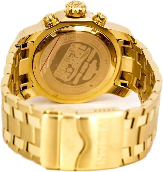 Alt view image 8 of 17 - Invicta Men's Pro Diver Chronograph Watch - 18K Gold Plated Steel, Green Dial