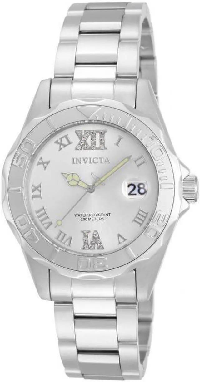 Alt view image 6 of 13 - Invicta 12851 Women's Pro Diver Stainless Steel Silver-Tone Dial Watch