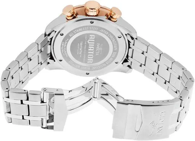 Alt view image 3 of 7 - Men's Aviator Chronograph Silver-Tone Steel Blue Dial