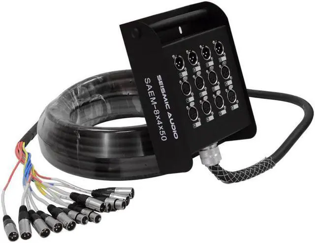 Main image of Seismic Audio - Snake Cable 8 Channel XLR Sends with  4 Channel XLR Returns - 50 Feet
