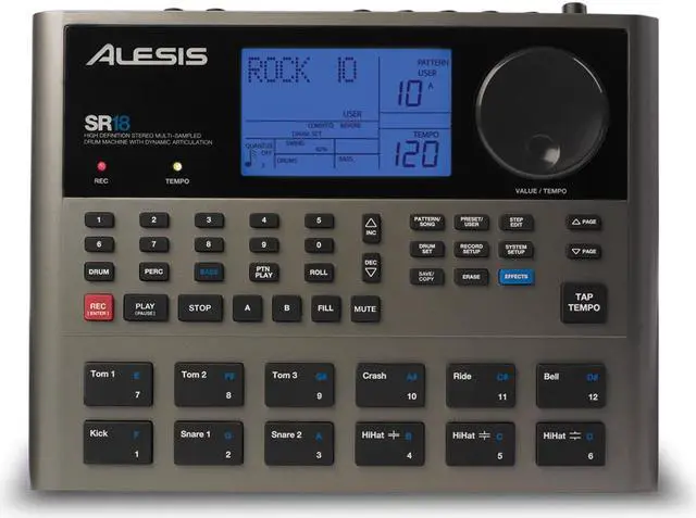 Alt view image 3 of 13 - Alesis SR-18 Professional Drum Machine Drum Machine