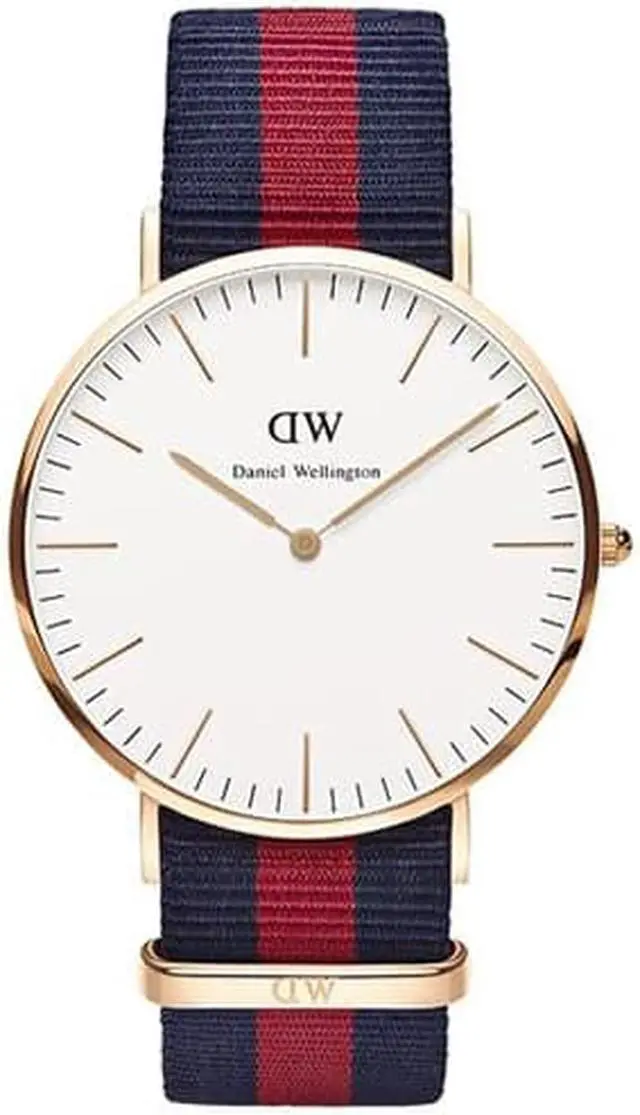 Alt view image 9 of 17 - Daniel Wellington Classic Oxford Gold Tone Red Blue Mens Watch 0101DW