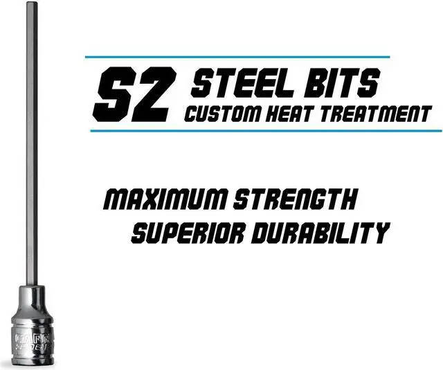 Alt view image 2 of 8 - Capri Tools Long Hex Bit Socket Set, SAE, Advanced Series, 7-Piece