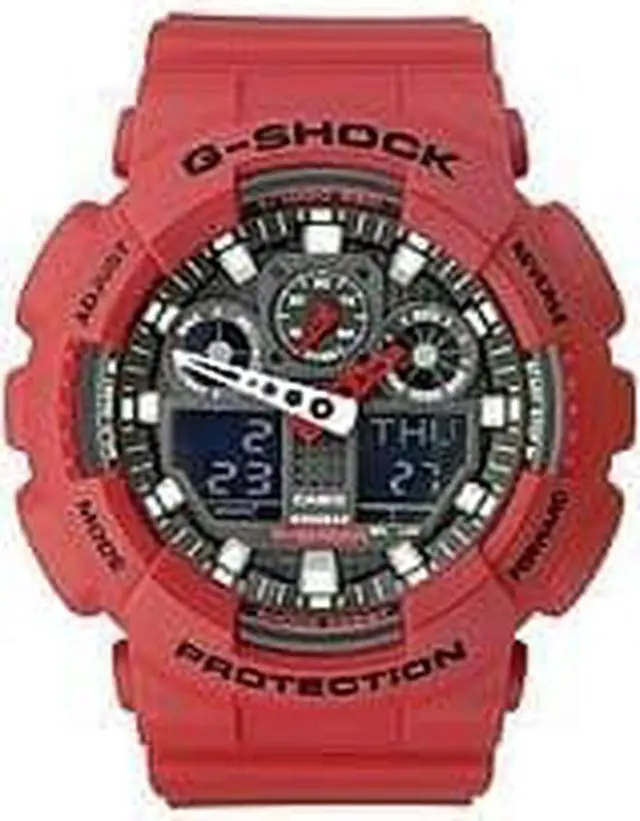 Alt view image 4 of 18 - Casio Mens XL G-Shock - Ana-Digi - Red Design - Black Negative Digital Display