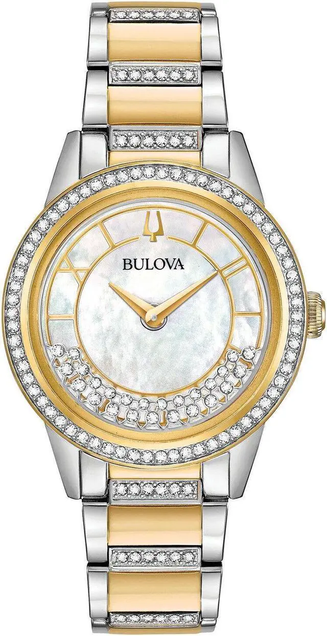Alt view image 12 of 15 - Bulova TurnStyle Ladies Gold Plated Stainless Steel Quartz Watch 98L245