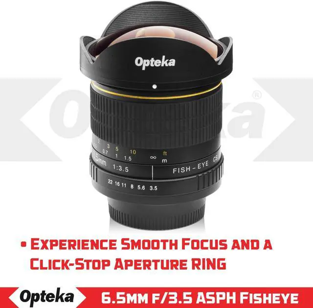 Alt view image 4 of 15 - Opteka 6.5mm f/3.5 Professional Ultra Wide Angle Aspherical Fisheye Lens for Canon EF-Mount EOS 90D, 80D, 77D, 70D, 60D, 50D, 7D, Rebel T8i, T7i, T7s, T6s, T6i, T6, T5i, T5, T4i, T3i, T3, T2i and SL3