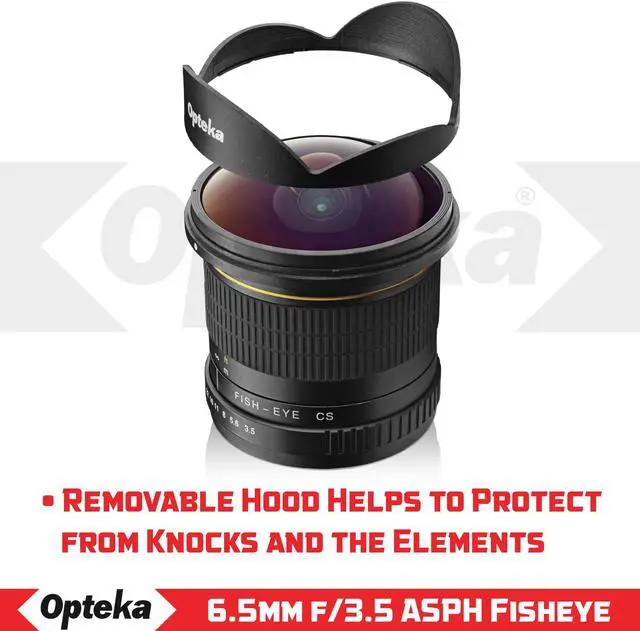Alt view image 3 of 15 - Opteka 6.5mm f/3.5 Professional Ultra Wide Angle Aspherical Fisheye Lens for Canon EF-Mount EOS 90D, 80D, 77D, 70D, 60D, 50D, 7D, Rebel T8i, T7i, T7s, T6s, T6i, T6, T5i, T5, T4i, T3i, T3, T2i and SL3