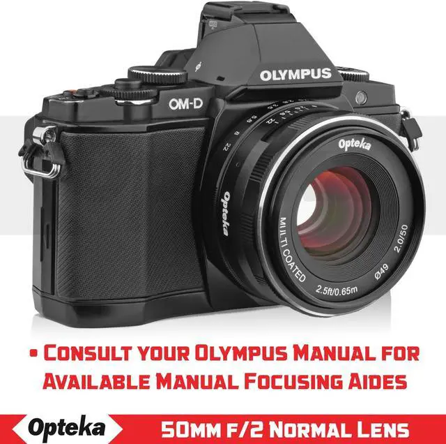 Alt view image 5 of 8 - Opteka 50mm f/2.0 HD MC Manual Focus Prime Lens for Olympus Micro 4/3 Mount Digital Cameras