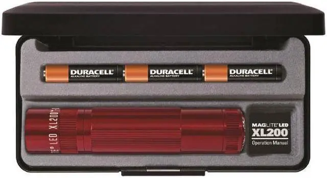 Alt view image 5 of 12 - Maglite XL 200 LED High Power 172 Lumens Flashlight- RED- GIFT BOX - S3037
