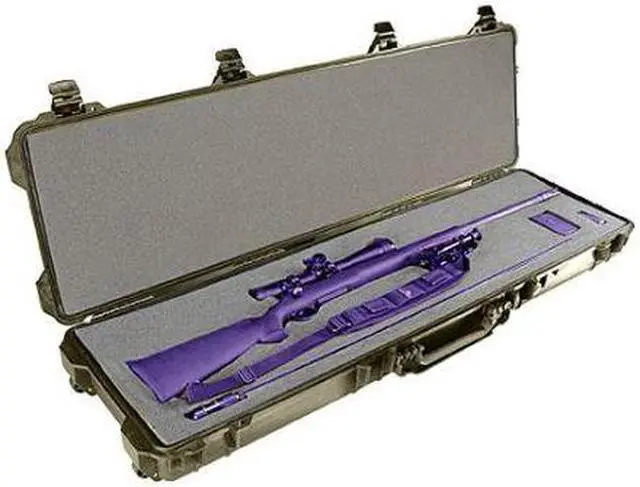 Alt view image 2 of 11 - Pelican 1750 Watertight Protector Gun Case w/ Foam - 50.5in Long Interior, OD Gr