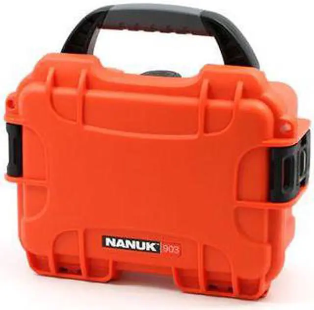 Main image of Nanuk 903 Hard Plastic Waterproof Case, Orange w/ 3 Part Foam Insert