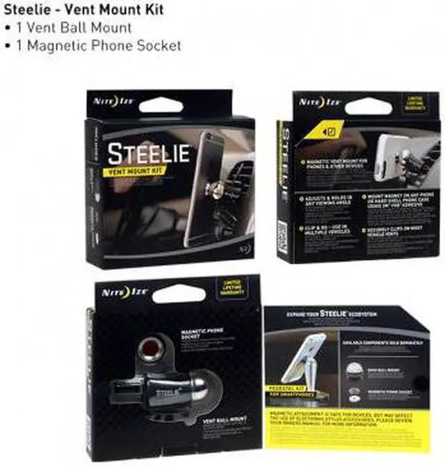Alt view image 9 of 11 - NITE IZE STVK-11-R8 Car Vent Mount Kit,Universal,Magnet