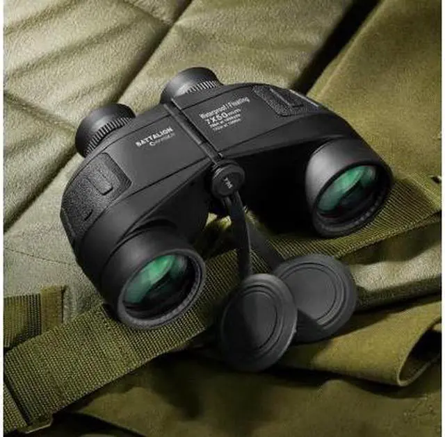 Alt view image 3 of 13 - Barska 7x50 WP Battalion Binoculars w/ Internal Rangefinder AB11610