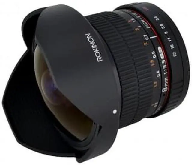 Alt view image 7 of 20 - Rokinon 8mm f/3.5 HD Fisheye Lens with Removable Hood for Canon EF