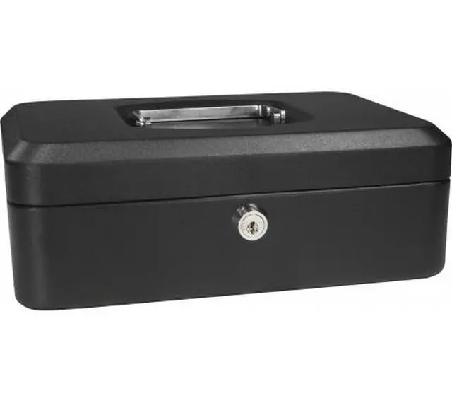 Alt view image 11 of 19 - 8 Inch Black Cash Box with Key Lock
