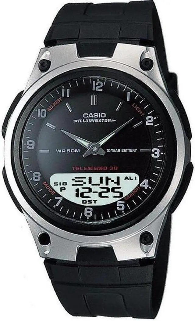 Main image of Men's Casio World Time 30 Telememo Watch AW80-1AV