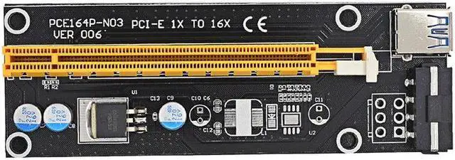 Alt view image 3 of 5 - PCI-E 1x to 16x extender PCI Express Riser Card 60cm USB 3.0 SATA to 4Pin IDE Molex Adapter for Mining Bitcion Miner