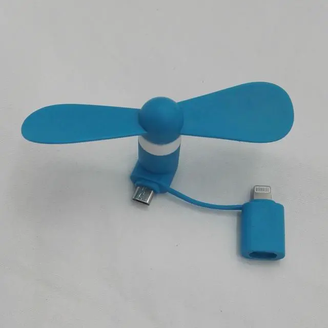 Alt view image 3 of 6 - 2 IN 1 Travel Portable CellPhone Mini Fan Cooling Cooler For Micro USB For iPhone 5 5S SE 6 6S Plus 8 Pin Android Phones S6 S7